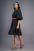 Load image into Gallery viewer, Black Backless Dress With Belt