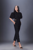 Load image into Gallery viewer, Side Cutout Jumpsuit With Embroidered Sleeves