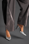 Load image into Gallery viewer, Colorblock Jumpsuit In Warm Grey , Black & Metallic Panels With Relaxed Fit