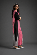 Load image into Gallery viewer, Colorblock Jumpsuit In Pink, Black & Metallic Panels With Relaxed Fit