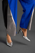 Load image into Gallery viewer, Colorblock Jumpsuit In Blue, Black & Metallic Panels With Relaxed Fit