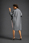 Load image into Gallery viewer, Oversized Cool Grey Shirt Dress With Black And Metallic Side Panels