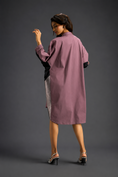 Load image into Gallery viewer, Oversized Pink Shirt Dress With Black And Metallic Side Panels