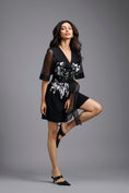 Load image into Gallery viewer, Black Sequin Playsuit with Sheer Sleeves