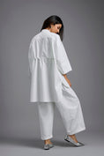 Load image into Gallery viewer, Oversized White Sequin Shirt with Wide-Leg Pants