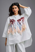 Load image into Gallery viewer, Oversized White Sequin Shirt with Wide-Leg Pants