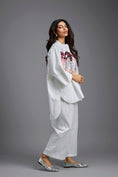 Load image into Gallery viewer, Oversized White Sequin Shirt with Wide-Leg Pants