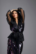 Load image into Gallery viewer, Rainbow Organza Sleeve Sequin Wrap Top