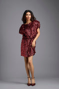 Load image into Gallery viewer, Red Draped Sequin Mini Dress