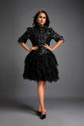 Load image into Gallery viewer, High-neck Floral Appliqué Dress