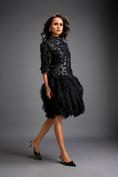 Load image into Gallery viewer, High-neck Floral Appliqué Dress