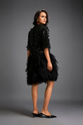 Load image into Gallery viewer, High-neck Floral Appliqué Dress