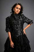 Load image into Gallery viewer, High-neck Floral Appliqué Dress