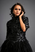 Load image into Gallery viewer, High-neck Floral Appliqué Dress