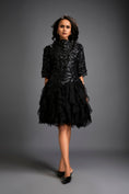 Load image into Gallery viewer, High-neck Floral Appliqué Dress