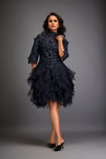 Load image into Gallery viewer, High-neck Floral Appliqué Dress