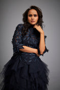 Load image into Gallery viewer, High-neck Floral Appliqué Dress