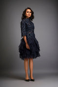 Load image into Gallery viewer, High-neck Floral Appliqué Dress
