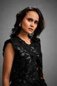 Load image into Gallery viewer, Floral Appliqué Cropped Top With Asymmetric Ruched Skirt