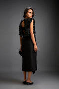 Load image into Gallery viewer, Floral Appliqué Cropped Top With Asymmetric Ruched Skirt