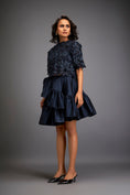 Load image into Gallery viewer, Floral Appliqué Top With Tiered Ruffled Skirt