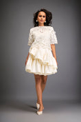 Load image into Gallery viewer, Floral Appliqué Top With Tiered Ruffled Skirt
