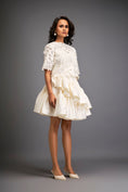 Load image into Gallery viewer, Floral Appliqué Top With Tiered Ruffled Skirt
