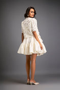 Load image into Gallery viewer, Floral Appliqué Top With Tiered Ruffled Skirt