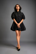 Load image into Gallery viewer, Structured Mini Dress With Puff Sleeves