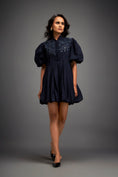 Load image into Gallery viewer, Structured Mini Dress With Puff Sleeves