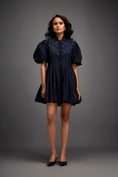 Load image into Gallery viewer, Structured Mini Dress With Puff Sleeves