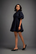 Load image into Gallery viewer, Structured Mini Dress With Puff Sleeves