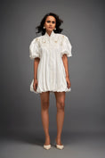 Load image into Gallery viewer, Structured Mini Dress With Puff Sleeves