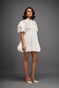 Load image into Gallery viewer, Structured Mini Dress With Puff Sleeves
