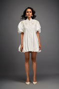 Load image into Gallery viewer, Structured Mini Dress With Puff Sleeves