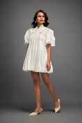 Load image into Gallery viewer, Structured Mini Dress With Puff Sleeves