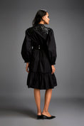 Load image into Gallery viewer, Floral Embroidered Dress With Long Structured Sleeves