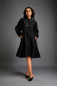 Load image into Gallery viewer, Floral Embroidered Dress With Long Structured Sleeves