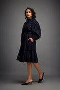 Load image into Gallery viewer, Floral Embroidered Dress With Long Structured Sleeves