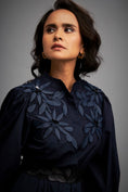 Load image into Gallery viewer, Floral Embroidered Dress With Long Structured Sleeves