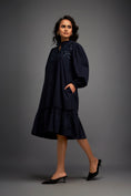Load image into Gallery viewer, Floral Embroidered Dress With Long Structured Sleeves