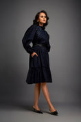Load image into Gallery viewer, Floral Embroidered Dress With Long Structured Sleeves