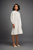 Load image into Gallery viewer, Floral Embroidered Dress With Long Structured Sleeves