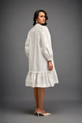 Load image into Gallery viewer, Floral Embroidered Dress With Long Structured Sleeves