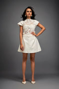 Load image into Gallery viewer, Floral Appliqué Dress With Sheer Detailing