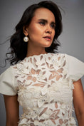 Load image into Gallery viewer, Floral Appliqué Dress With Sheer Detailing