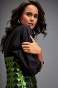 Load image into Gallery viewer, Shirtdress With Metallic Corset And Geometric Cutout Detailing