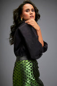 Load image into Gallery viewer, Metallic Skirt With Geometric Cutout Detailing