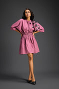 Load image into Gallery viewer, Pink Floral Shoulder Shift Dress