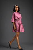Load image into Gallery viewer, Pink Floral Shoulder Shift Dress